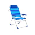 Miniatyrbild 1 av 2: Marbueno Fällbar stol 5 lägen Aluminium med Kudde Ränder Blå Strand och Pool 67X66X99 cm 10246