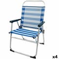 Miniatyrbild 1 av 7: Strandstol Aktive Blå Vit 48 x 88 x 50 cm Aluminium Hopfällbar (4 antal)