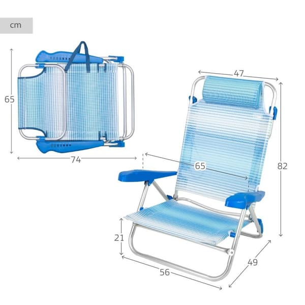 Strandstol Aktive 47 x 82 x 49 cm (2 antal)