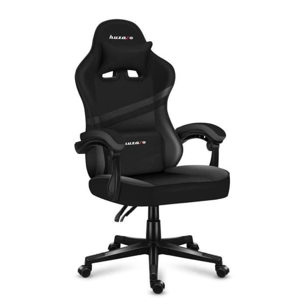 HUZARO FORCE 4.4 Carbon gaming stol, Justerbar höjd, Kontorsstol, Svankstöd, Fotstöd, Nackstöd, Gaming PC, Eco läder