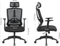 Miniatyrbilde 3 av 7: Ergonomisk skrivebordsstol med korsryggstøtte, sort