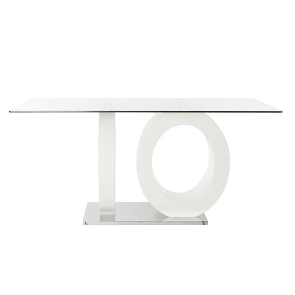 Matsalsbord DKD Home Decor Glas Transparent Vit Trä MDF (160 x 90 x 75 cm)