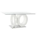 Miniatyrbild 1 av 6: Matsalsbord DKD Home Decor Glas Transparent Vit Trä MDF (160 x 90 x 75 cm)