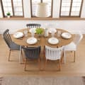 Miniatyrbillede 2 af 6: Spisebord Versa DOINYO  Hvid Metal Træ MDF 80 x 75 x 160 cm