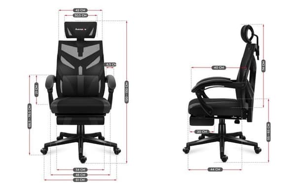 HUZARO COMBAT 5.0 Gaming Stol Svart, Justerbar höjd, Kontorsstol, Svankstöd, Fotstöd, Nackstöd, Gaming PC