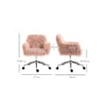 Miniatyrbild 3 av 6: Vinsetto kontorsstol för kvinnor, justerbar i höjd, ergonomisk, syntetisk päls, rosa+silver
