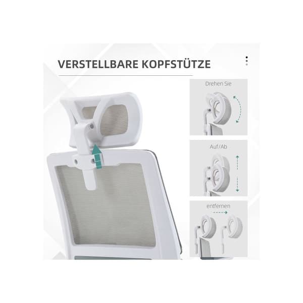 Kontorsstol, justerbar i höjd, svängbar med lutningsfunktion och stöd för ländrygg i nät.