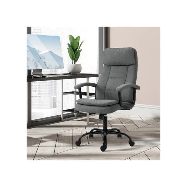 Vinsetto Massage Kontorsstol, ergonomisk kontorsstol, justerbar höjd gamingstol, grå