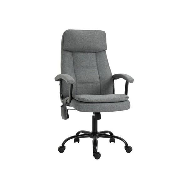 Vinsetto Massage Kontorsstol, ergonomisk kontorsstol, justerbar höjd gamingstol, grå