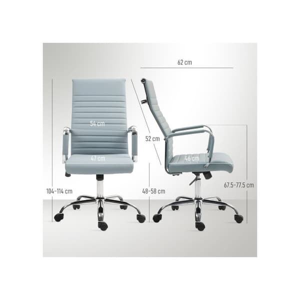 Kontorsstol Vinsetto Ergonomisk design med vippfunktion, konstläder, ljusgrå