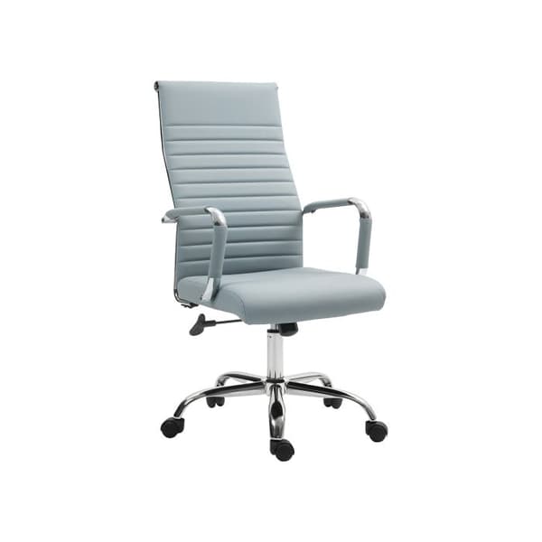 Kontorsstol Vinsetto Ergonomisk design med vippfunktion, konstläder, ljusgrå