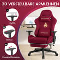 Miniatyrbild 2 av 2: Spelstol, 3D Justerbara Armstöd, Äkta Läder,Marinblå