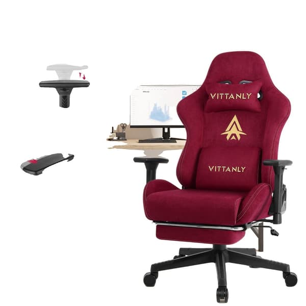 Spelstol, 3D Justerbara Armstöd, Äkta Läder,Marinblå