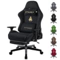 Miniatyrbillede 1 af 2: Ergonomisk Gaming Stol, Justerbare Armlæn, Ryglæn 90° til 155°,Sort