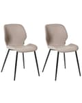 Miniatyrbilde 1 av 9: Sett med 2 Konferansestoler Taupe Polyester Polstring Jernben Kontormøbler Moderne