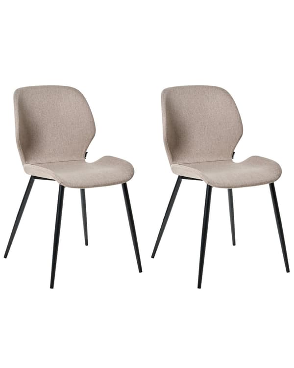 Sett med 2 Konferansestoler Taupe Polyester Polstring Jernben Kontormøbler Moderne