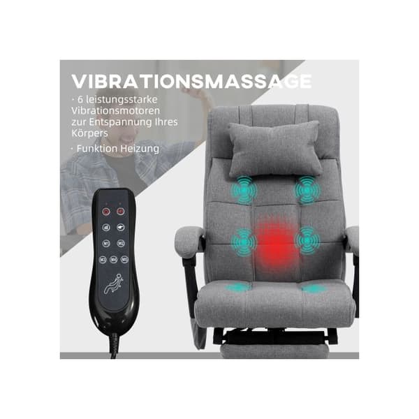 Kontorsstol med justerbar ergonomisk massagedel (med ländervärme) 66x76x112-120 cm