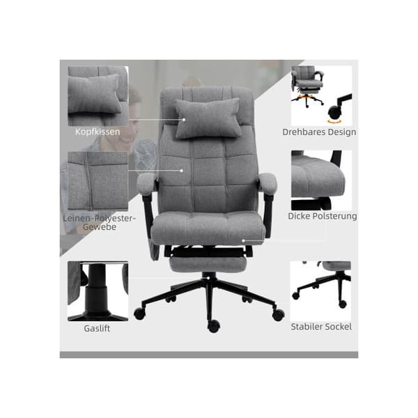 Kontorsstol med justerbar ergonomisk massagedel (med ländervärme) 66x76x112-120 cm