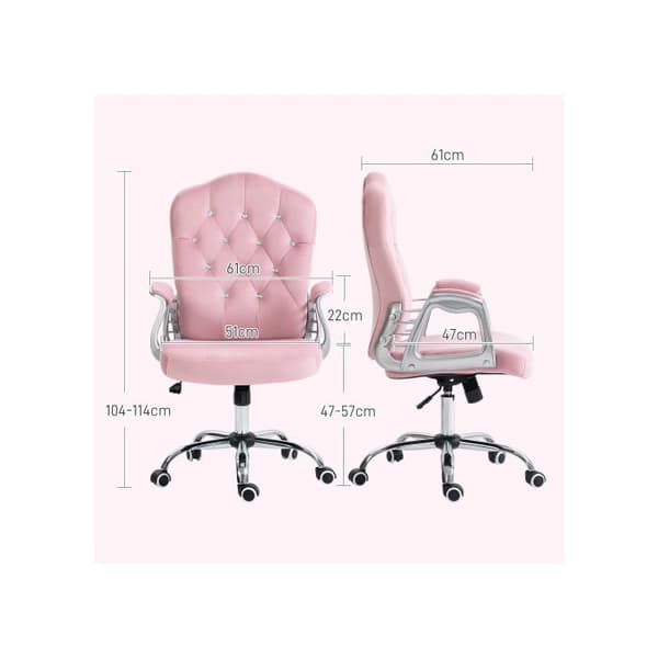 Ergonomisk kontorsstol med gungfunktion, höjdjusterbar, max vikt 120 kg, rosa färg