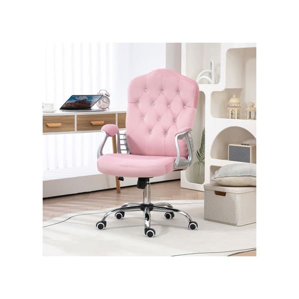 Ergonomisk kontorsstol med gungfunktion, höjdjusterbar, max vikt 120 kg, rosa färg