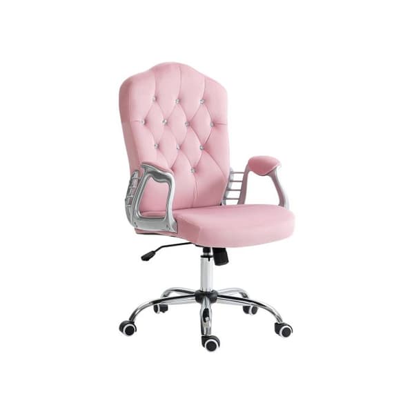 Ergonomisk kontorsstol med gungfunktion, höjdjusterbar, max vikt 120 kg, rosa färg