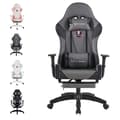 Miniatyrbild 1 av 6: FOXSPORT Spelstol med Fotstöd - Ergonomisk Kontorsstol - Huvud- och Ländryggskudde - Mörkrets Tron