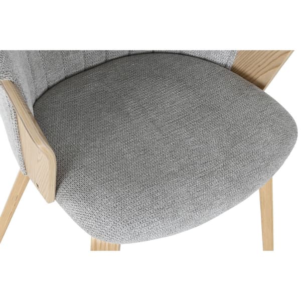 Matsalsstol Home ESPRIT Grå Polyester Trä 60 x 57,5 x 79 cm