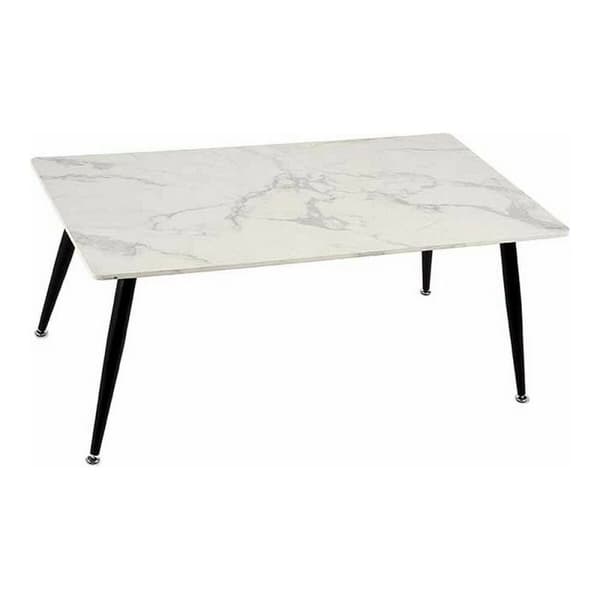 Soffbord Vit Svart Marmor Metall Melamin Trä MDF 60 x 110 x 45 cm