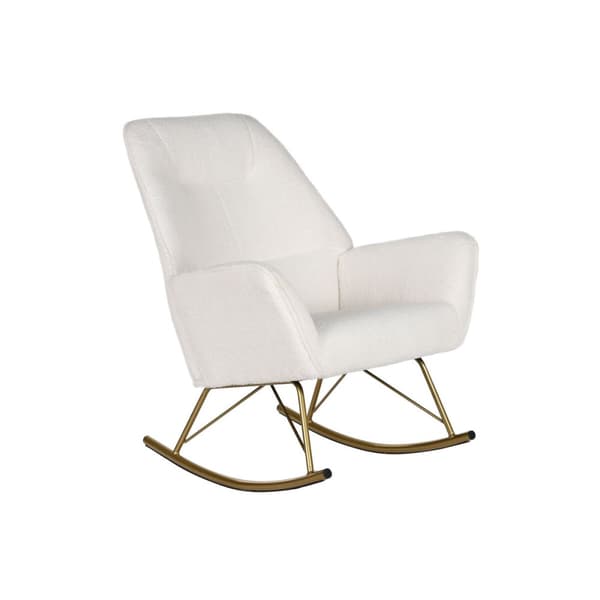 Gungstol Home ESPRIT Vit Gyllene Polyester Metall 73 x 75 x 97 cm