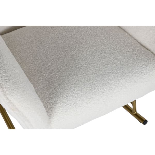 Gyngestol Home ESPRIT Hvit Gyllen Polyester Metall 73 x 75 x 97 cm