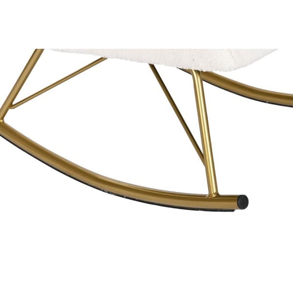 Gyngestol Home ESPRIT Hvit Gyllen Polyester Metall 73 x 75 x 97 cm