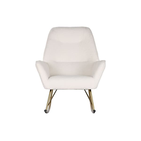 Gyngestol Home ESPRIT Hvit Gyllen Polyester Metall 73 x 75 x 97 cm