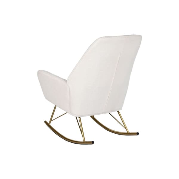 Gyngestol Home ESPRIT Hvit Gyllen Polyester Metall 73 x 75 x 97 cm