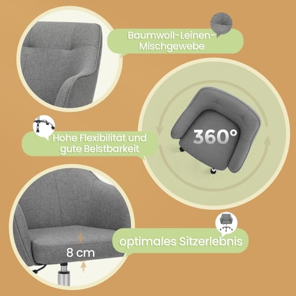 Rootz höjdjusterbar datorstol - kontorsstol - skrivbordsstol - ergonomisk stöd - 65 x 69 x (83-93) cm