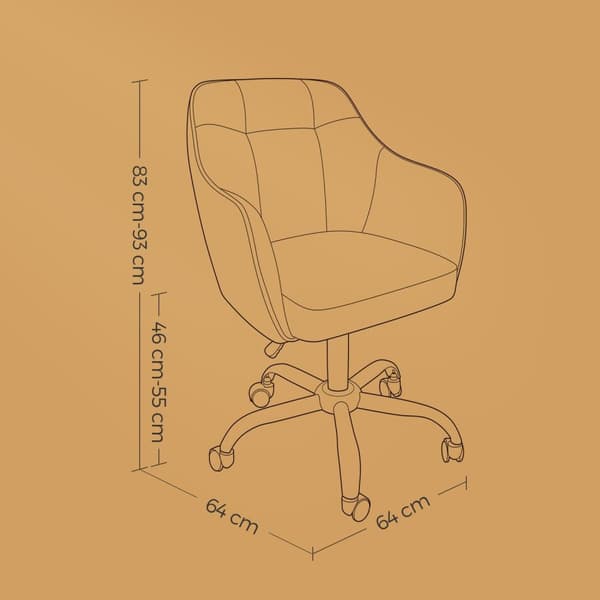 Rootz höjdjusterbar datorstol - kontorsstol - skrivbordsstol - ergonomisk stöd - 65 x 69 x (83-93) cm