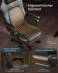 Miniatyrbillede 3 af 6: Rootz Gaming Stol - Højdejusterbar - Ergonomisk stol - Komfortabel sæde - sort - 70 cm x 70 cm x (119-129) cm