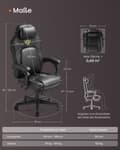 Miniatyrbillede 6 af 6: Rootz Gaming Stol - Højdejusterbar - Ergonomisk stol - Komfortabel sæde - sort - 70 cm x 70 cm x (119-129) cm