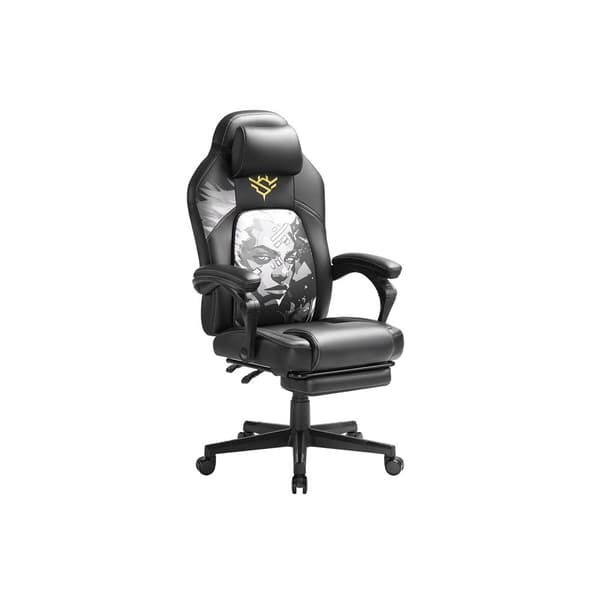 Rootz höjdjusterbar spelstol - spelstol - spelare stol - ergonomisk komfort - 70x70x (119-129) cm - bläck svart