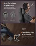 Miniatyrbild 5 av 5: Rootz höjdjusterbar spelstol - Gamer Recliner - Ergonomisk säte - Footrest & Pillow - 70x70x (119-129) cm - grå