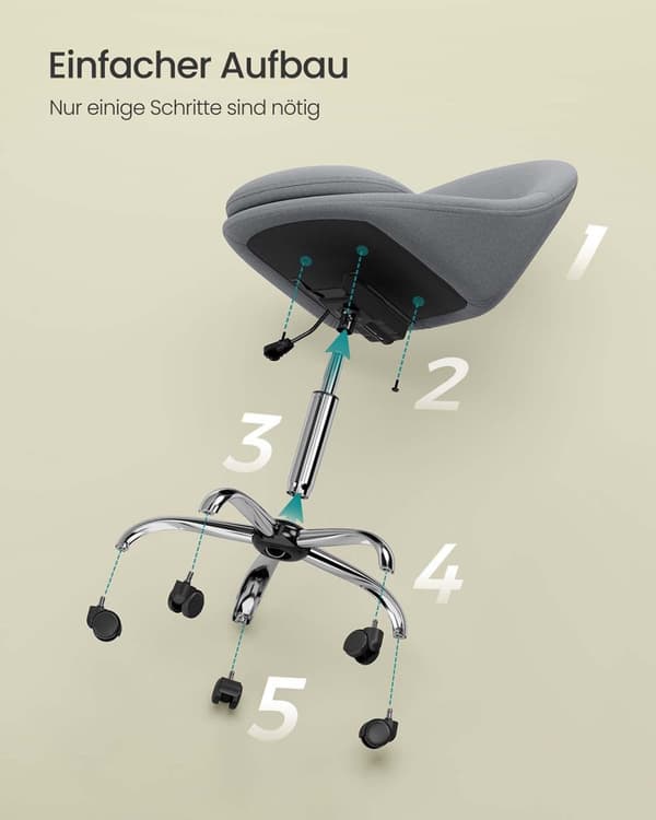 Rootz Home Office Chair - Swivel Desk stol - Ergonomisk uppgiftsstol - Komfortpaddling - 60x60x80-90cm grå