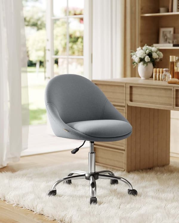 Rootz Home Office Chair - Swivel Desk stol - Ergonomisk uppgiftsstol - Komfortpaddling - 60x60x80-90cm grå