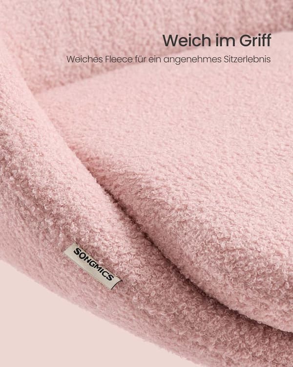 Rootz HomeOffice Dr Swivel Stol - Fleece stol - Ergonomisk sæde - Justerbar højde - 60x60x80-90 cm - Pink