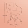 Miniatyrbild 5 av 5: Rootz Office Chair - Swivel Chair - Desk Stol - Ergonomic Support - 64x64x (83-93) CM - Grå sammet