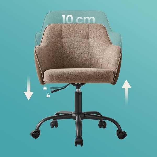 Rootz Office Chair - Swivel Chair - Desk Chair - Ergonomisk komfort - 64 cm x 64 cm x (83-93) cm - Mörkbrun