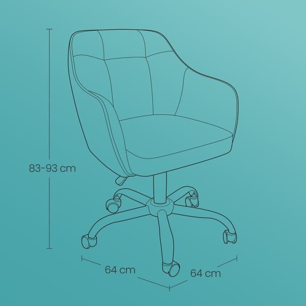 Rootz Office Chair - Swivel Chair - Desk Chair - Ergonomisk komfort - 64 cm x 64 cm x (83-93) cm - Mörkbrun