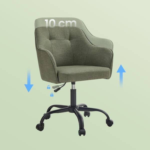 Rootz Office Swivel Desk stol - Ergonomisk stol - Task Ordförande - Komfort & stil - 64 x 64 x (83-93) cm