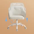 Miniatyrbillede 4 af 5: Rootz Swivel Office Chair - Desk -stol - Ergonomisk sæde - Komfortskum - 64x64x (83-93) cm - Hvidt Sherpa -stof