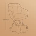 Miniatyrbillede 5 af 5: Rootz Swivel Office Chair - Desk -stol - Ergonomisk sæde - Komfortskum - 64x64x (83-93) cm - Hvidt Sherpa -stof