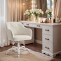 Miniatyrbillede 2 af 5: Rootz Swivel Office Chair - Desk -stol - Ergonomisk sæde - Komfortskum - 64x64x (83-93) cm - Hvidt Sherpa -stof
