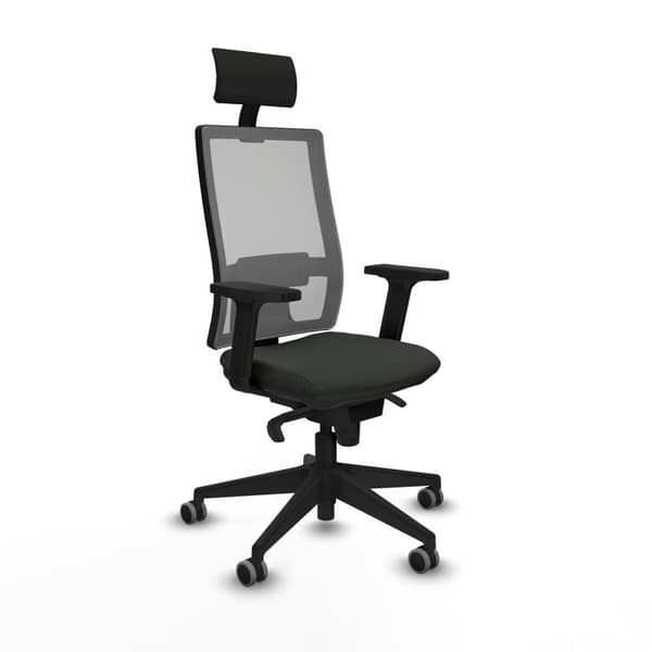 Kontorstol med hovedgærde Piqueras y Crespo 2D066G1 Sort